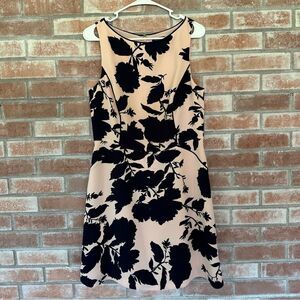 The Limited Fit And Flare Floral Dress Women’s 8 Peach Black Party